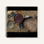 Notebook mit Steinbild + inspirierender Text Notizblock (Vorderseite)