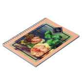 Notebook mit Vintagen Rose Notizblock (Linke Seite)