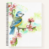 Notebook mit Watercolor Blue Tit Notizblock (Vorderseite)