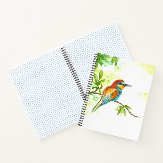 Notebook mit Watercolor European Bee Eater Notizblock (Innenseite)