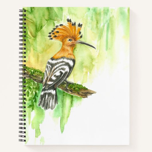 Notebook mit Watercolor Hoopoe Notizblock (Vorderseite)