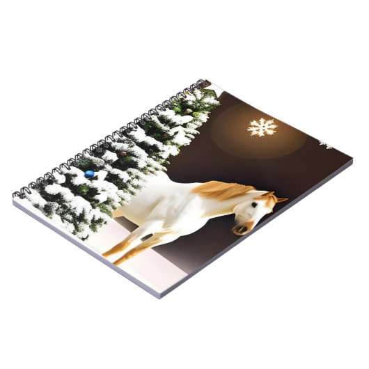 Notebook mit Weihnachtsbaum und Pferd Notizblock (Linke Seite)