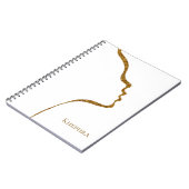 Notebook mit weißem und goldenem Glitzer Notizblock (Linke Seite)