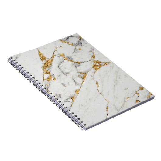 Notebook mit weißem und goldenem Marmor Notizblock (Rechte Seite)