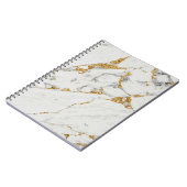 Notebook mit weißem und goldenem Marmor Notizblock (Linke Seite)