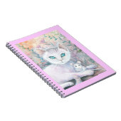 Notebook mit weißer Katze und Maus Notizblock (Rechte Seite)