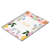 Notebook mit Whimsical-Wildblumen 2026 Notizblock (Linke Seite)