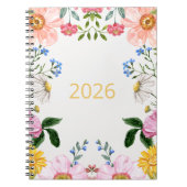 Notebook mit Whimsical-Wildblumen 2026 Notizblock (Vorderseite)
