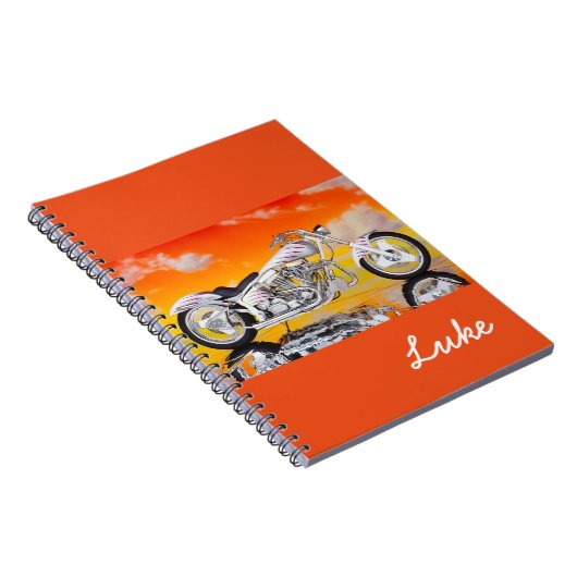 Notebook-Motorrad und Individuelle Name Notizblock (Rechte Seite)