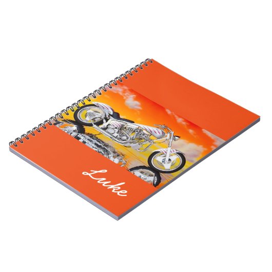 Notebook-Motorrad und Individuelle Name Notizblock (Linke Seite)