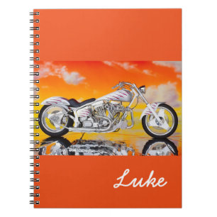 Notebook-Motorrad und Individuelle Name Notizblock