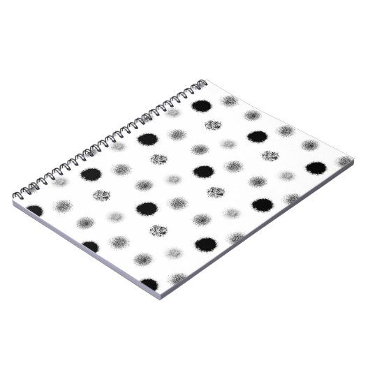 Notebook-Muster für Abstrakte Schwarzweißkreise Notizblock (Linke Seite)