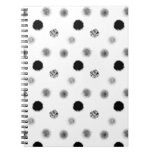 Notebook-Muster für Abstrakte Schwarzweißkreise Notizblock (Vorderseite)