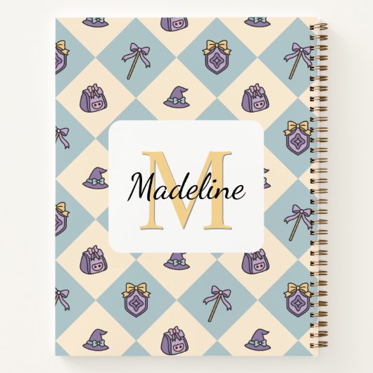 Notebook Name Magic Academy Wizard School Blue Notizblock (Rückseite)