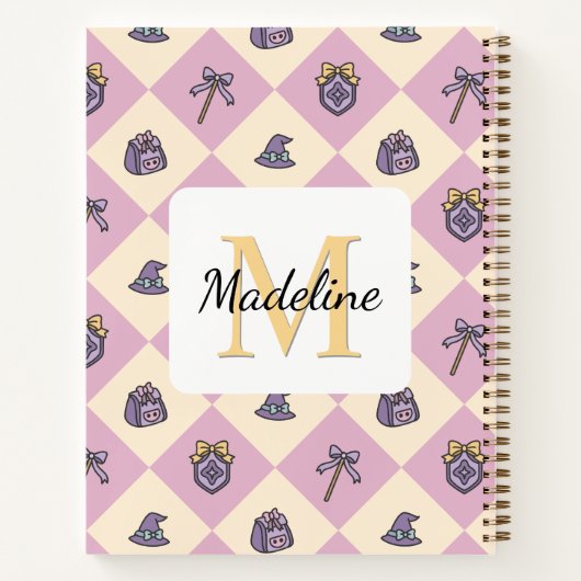Notebook Name Magic Academy Wizard School Pink Notizblock (Rückseite)