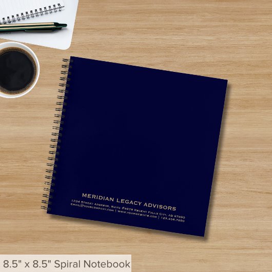 Notebook-Navy und Blue Typographic Design Notizblock