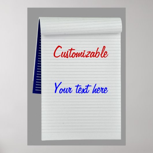 Notebook-Notizen individuell anpassbar Poster (Vorne)