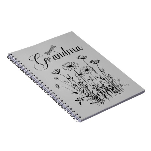 Notebook: Oma Wildblume Dragonfly Notizblock (Rechte Seite)