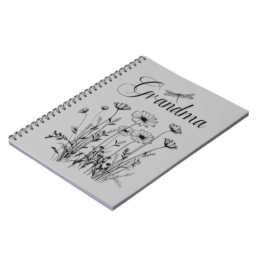 Notebook: Oma Wildblume Dragonfly Notizblock (Linke Seite)