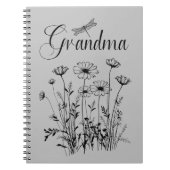 Notebook: Oma Wildblume Dragonfly Notizblock (Vorderseite)