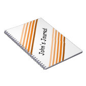Notebook - orange Diagonal Streifen und Name Notizblock (Rechte Seite)