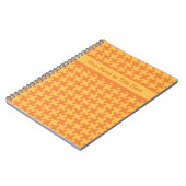 Notebook, Orange Dogstooth Karo Notizblock (Linke Seite)