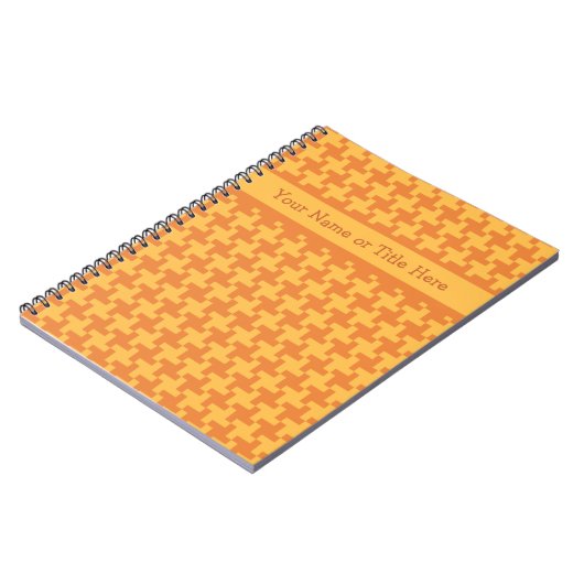 Notebook, Orange Dogstooth Karo Notizblock (Linke Seite)