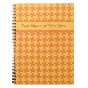 Notebook, Orange Dogstooth Karo Notizblock