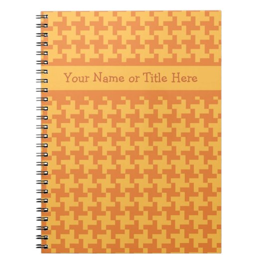 Notebook, Orange Dogstooth Karo Notizblock (Vorderseite)