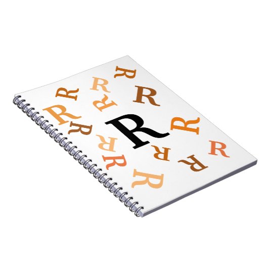 Notebook - Orangefarbene Buchstaben Notizblock (Rechte Seite)