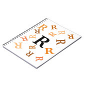 Notebook - Orangefarbene Buchstaben Notizblock (Linke Seite)