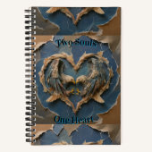 Notebook Paper Cut Eagle Two Souls One Heart Notizblock (Vorderseite)