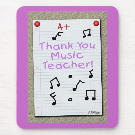Notebook Paper Danke Musiklehrer Mousepad (Vorne)