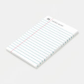 Notebook Paper White Add Your Name & Initial Post-it Klebezettel (angewinkelt)