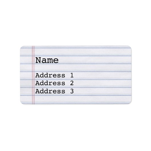 Notebook-Papier-Adressenaufkleber Adressaufkleber (Vorne)