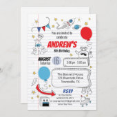 Notebook-Papier Geburtstagsparty Einladung (Vorne/Hinten)