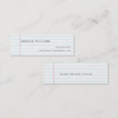 Notebook-Papier Mini Visitenkarte (Vorne/Hinten)