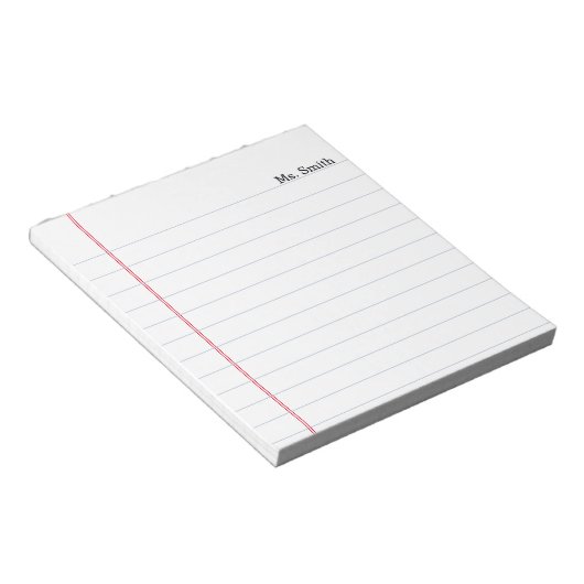 Notebook-Papier Personalisierte Leihlehrer Notepad Notizblock (angewinkelt)