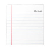 Notebook-Papier Personalisierte Leihlehrer Notepad Notizblock (Vorderseite)