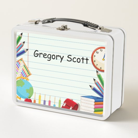 Notebook-Papier-Schule Angebot Thema Kinder Metall Brotdose (Vorderseite)