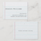 Notebook-Papier Visitenkarte (Vorne/Hinten)