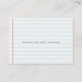 Notebook-Papier Visitenkarte (Rückseite)