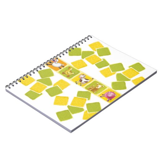 Notebook-PCs für grüne und gelbe Landtiere Notizblock (Linke Seite)