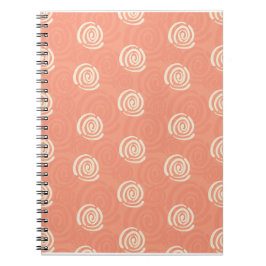 Notebook-PCs mit Peach- und Creme-Wirbel Notizblock