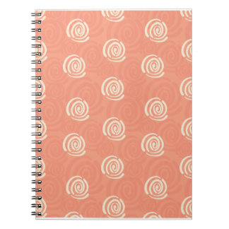 Notebook-PCs mit Peach- und Creme-Wirbel Notizblock