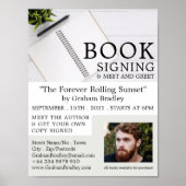 Notebook & Pen, Writers Book Signing Advertising Poster (Vorne)