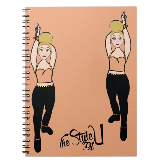 Notebook-Pfirsich / Schwarz Notizblock (Vorderseite)