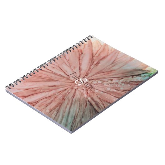 Notebook "Pinkische Blume" personalisieren Notizblock (Linke Seite)
