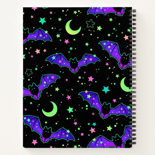 Notebook - "Purple Bats" Notizblock (Rückseite)