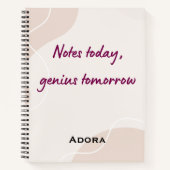 Notebook Quotes – “Notes Today, Genius Tomorrow” Notizblock (Vorderseite)